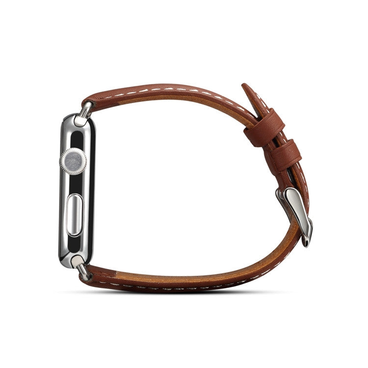 Denior Environmental Luxury Car Watch Leather Watch Band for Apple Watch Ultra 49mm&Watch Ultra 2 49mm / Series 10 46mm / 9&8&7 45mm / SE 3&SE 2&6&SE&5&4 44mm / 3&2&1 42mm(Brown) - Watch Bands by Denior | Online Shopping UK | buy2fix