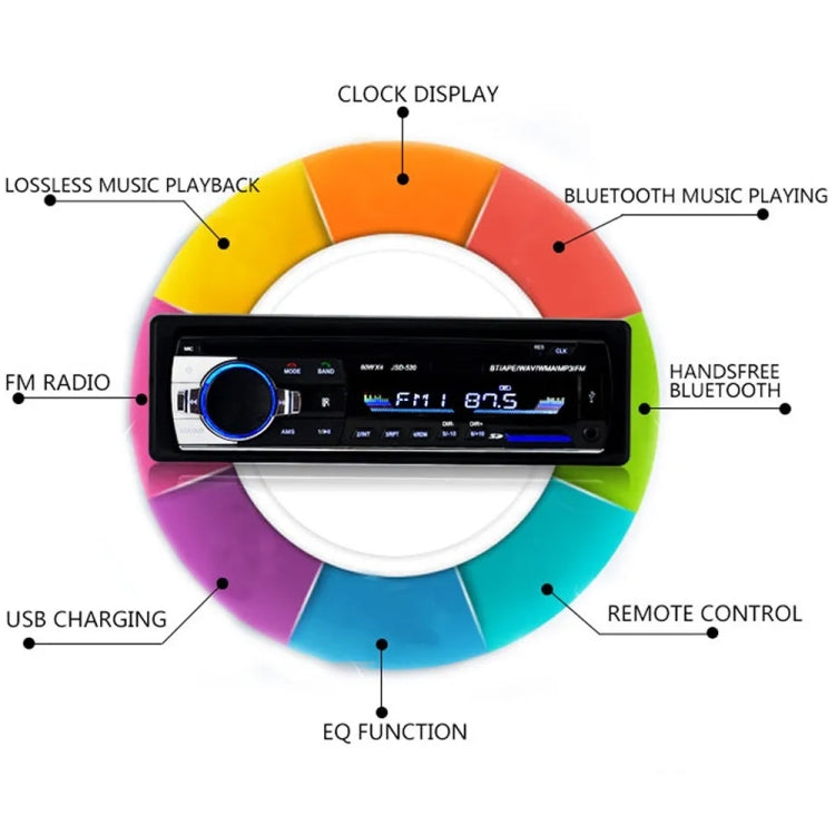 JSD-520 Car Stereo Radio MP3 Audio Player Support Bluetooth Hand-free Calling / FM / USB / SD, EU Plug Version - Car MP3 & MP4 & MP5 by buy2fix | Online Shopping UK | buy2fix