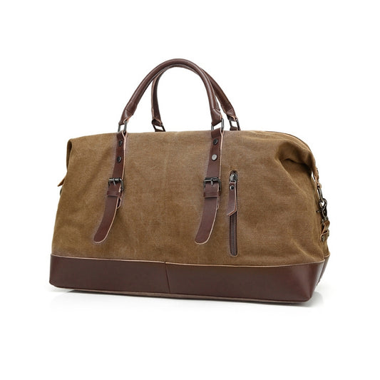 AUGUR 2012 Portable Casual Canvas Travel Handbag Baggage Shoulder Crossby Bag(Coffee) - Handbags by AUGUR | Online Shopping UK | buy2fix