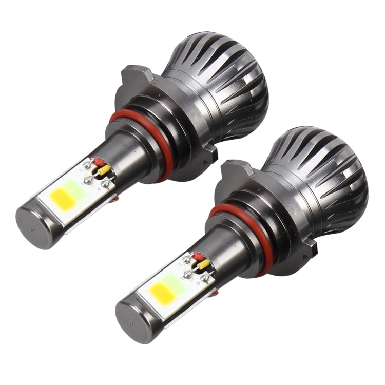 2 PCS 9006 HB4 6W 400LM Car LED Three-side COB Chips Fog Light Lamp Replacement, (White Light+Yellow Light) - Fog / Driving Lights by buy2fix | Online Shopping UK | buy2fix
