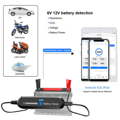 KONNWEI BK100 X431 BST360 Car Bluetooth Battery Tester (Black) - Electronic Test by KONNWEI | Online Shopping UK | buy2fix