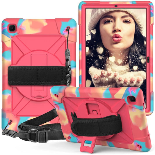 For Samsung Galaxy Tab A7 10.4 (2020) T500 Contrast Color Silicone + PC Combination Case with Holder(Camouflage Rose Red) - Other Galaxy Tab PC by buy2fix | Online Shopping UK | buy2fix