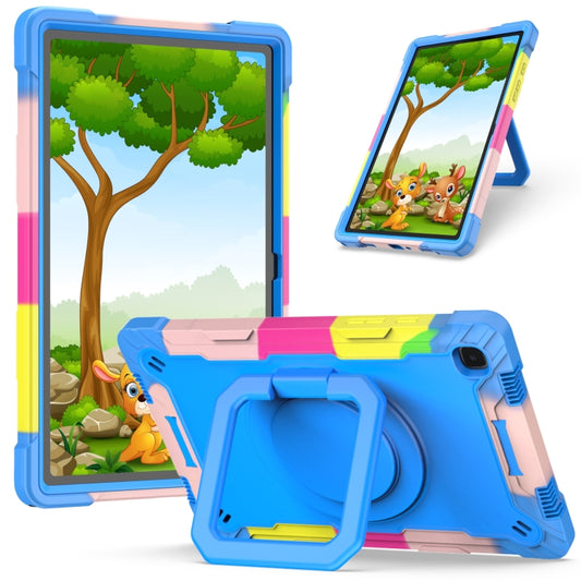 For Samsung Galaxy Tab A7 10.4 (2020) T500 / T505 Contrast Color Shockproof Robot Silicone + PC Case with Wristband Holder(Camouflage + Blue) - Other Galaxy Tab PC by buy2fix | Online Shopping UK | buy2fix