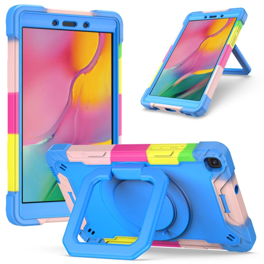 For Samsung Galaxy Tab A 8.0 (2019) T290 Contrast Color Shockproof Robot Silicone + PC Case with Wristband Holder(Camouflage + Blue) - Other Galaxy Tab PC by buy2fix | Online Shopping UK | buy2fix