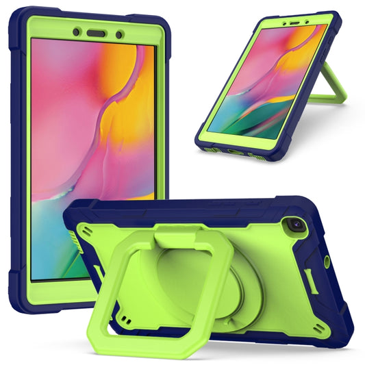 For Samsung Galaxy Tab A 8.0 (2019) T290 Contrast Color Shockproof Robot Silicone + PC Case with Wristband Holder(Navy Blue + Yellow-green) - Other Galaxy Tab PC by buy2fix | Online Shopping UK | buy2fix