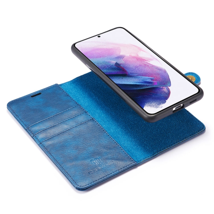 For Samsung Galaxy S21+ 5G DG.MING Crazy Horse Texture Flip Detachable Magnetic Leather Case with Holder & Card Slots & Wallet(Blue) - Galaxy S21+ 5G Cases by DG.MING | Online Shopping UK | buy2fix