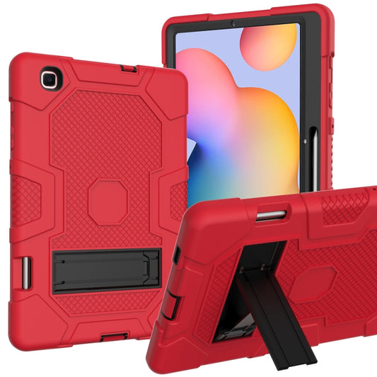 For Samsung Galaxy Tab S6 Lite P610 Contrast Color Robot Shockproof Silicone + PC Protective Case with Holder (Red Black) - Tab S6 Lite P610 / P615 by buy2fix | Online Shopping UK | buy2fix