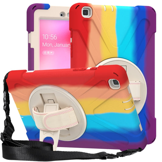 For Samsung Galaxy Tab A 8.0 (2019) T290 / T295 Shockproof Colorful Silicone + PC Protective Case with Holder & Shoulder Strap & Hand Strap(Red) - Other Galaxy Tab PC by buy2fix | Online Shopping UK | buy2fix