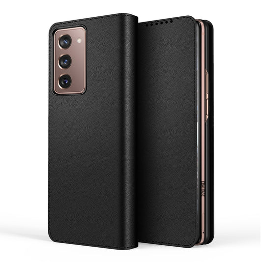 For Samsung Galaxy Z Fold2 5G Detachable Split Horizontal Flip Leather Case with Card Slots & Detachable Back Cover(Black) - Galaxy Phone Cases by buy2fix | Online Shopping UK | buy2fix