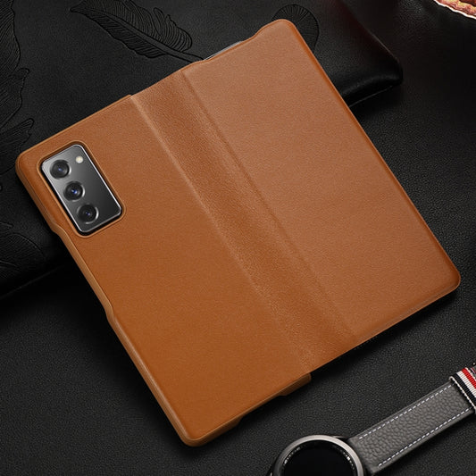 For Samsung Galaxy Z Fold2 5G Exclusive Series Cowhide Texture Horizontal Flip Leather Case(Brown) - Galaxy Phone Cases by buy2fix | Online Shopping UK | buy2fix