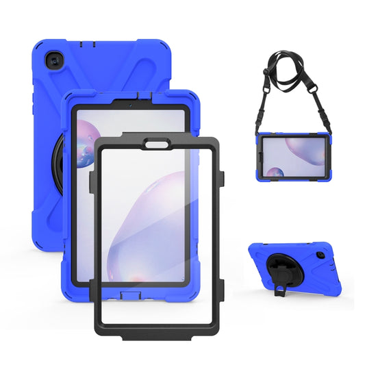 For Samsung Galaxy Tab A 8.4 2020 T307U Shockproof Colorful Silicone + PC Protective Case with Holder & Shoulder Strap & Hand Strap & Screen Protector(Blue) - Tab A 8.4 (2020) by buy2fix | Online Shopping UK | buy2fix