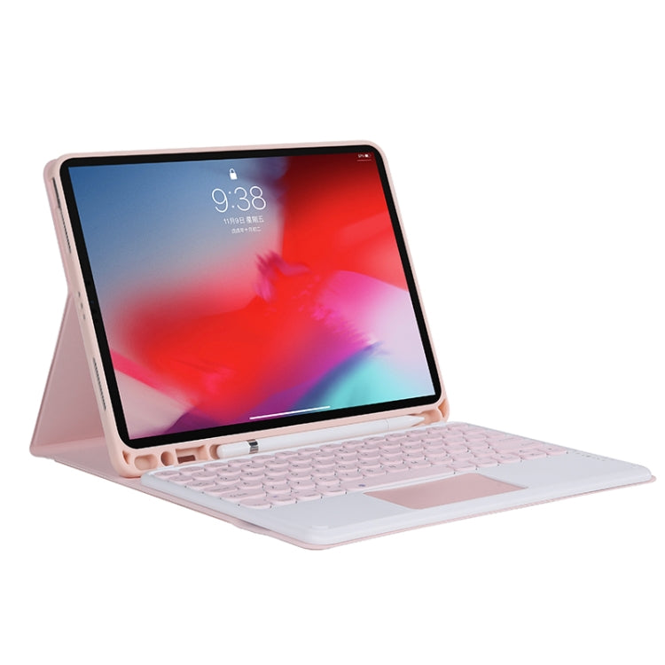 YT11B-A 2021 Detachable Candy Color Skin Texture Round Keycap Bluetooth Keyboard Leather Tablet Case with Touch Control & Pen Slot & Stand For iPad Pro 11 (2021)(Pink) - For iPad Pro by buy2fix | Online Shopping UK | buy2fix