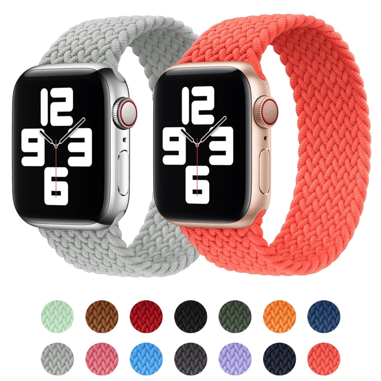 Metal Head Braided Nylon Solid Color Watch Band For Apple Watch Ultra 49mm&Watch Ultra 2 49mm / Series 9&8&7 45mm / SE 3&SE 2&6&SE&5&4 44mm / 3&2&1 42mm, Size:S 145mm(Red) - Watch Bands by buy2fix | Online Shopping UK | buy2fix