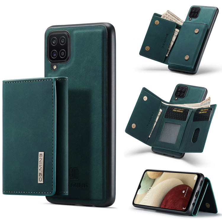 For Samsung Galaxy A12 5G DG.MING M1 Series 3-Fold Multi Card Wallet  Back Cover Shockproof Case with Holder Function(Green) - Galaxy Phone Cases by DG.MING | Online Shopping UK | buy2fix