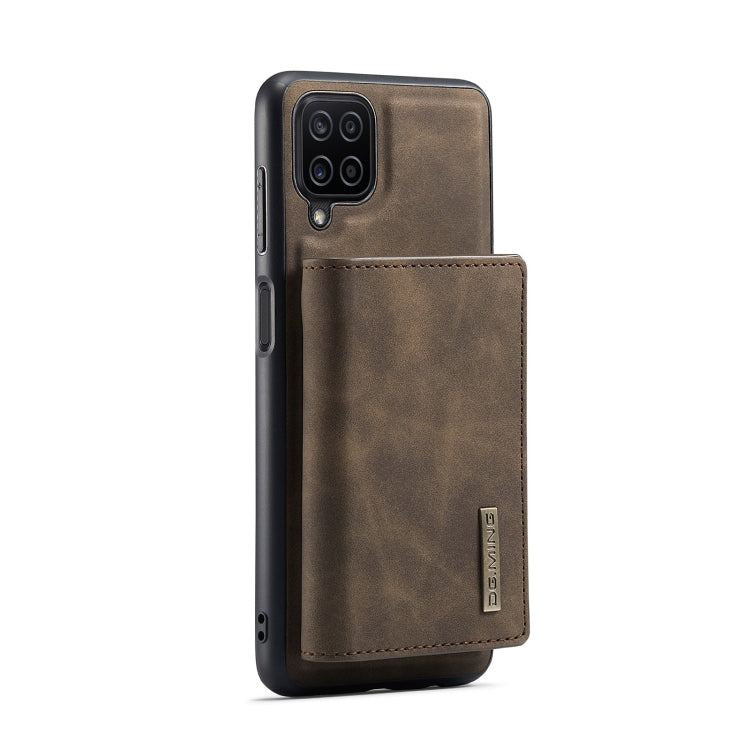 For Samsung Galaxy A12 5G DG.MING M1 Series 3-Fold Multi Card Wallet  Back Cover Shockproof Case with Holder Function(Coffee) - Galaxy Phone Cases by DG.MING | Online Shopping UK | buy2fix