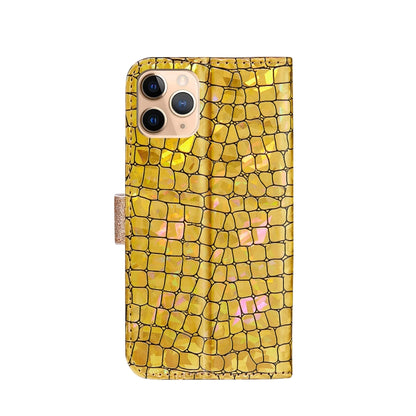 For iPhone 13 Pro Max Laser Glitter Powder Matching Crocodile Texture Horizontal Flip Leather Case with Card Slots & Holder & Wallet (Gold) - iPhone 13 Pro Max Cases by buy2fix | Online Shopping UK | buy2fix