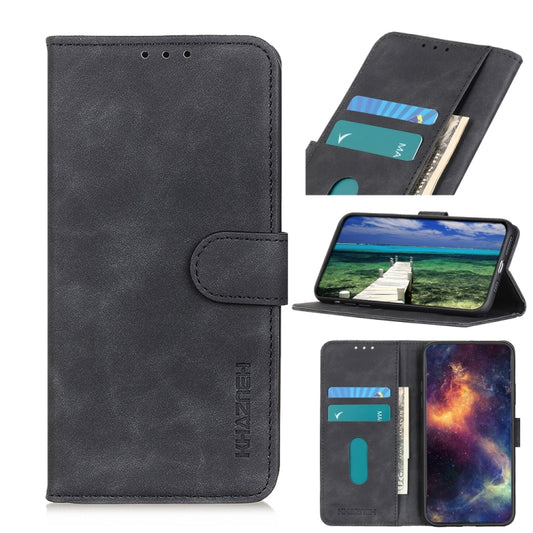 For OnePlus Nord 2 5G KHAZNEH Retro Texture PU + TPU Horizontal Flip Leather Case with Holder & Card Slots & Wallet(Black) - OnePlus Cases by buy2fix | Online Shopping UK | buy2fix