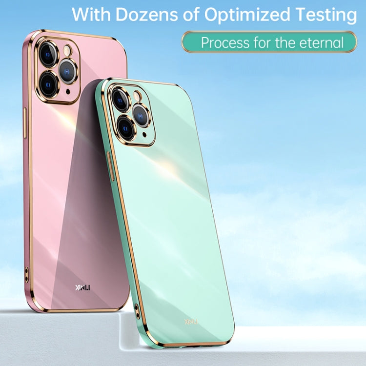 For iPhone 11 XINLI Straight 6D Plating Gold Edge TPU Shockproof Case (Mint Green) - iPhone 11 Cases by XINLI | Online Shopping UK | buy2fix