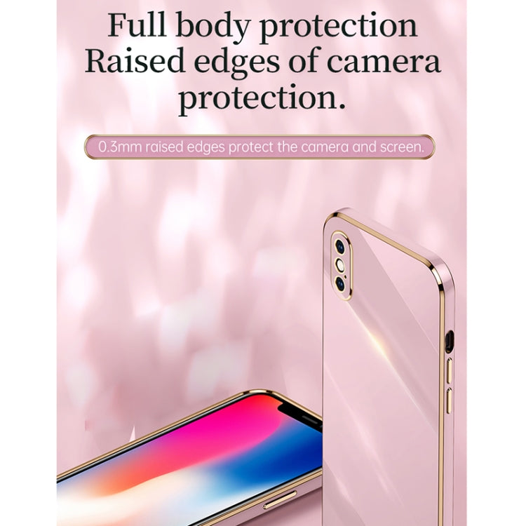 For iPhone X XINLI Straight 6D Plating Gold Edge TPU Shockproof Case with Ring Holder(Black) - More iPhone Cases by XINLI | Online Shopping UK | buy2fix