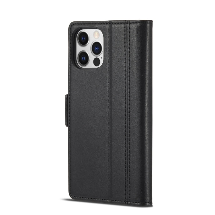 For iPhone 12 / 12 Pro LC.IMEEKE Magnetic Buckle PU + TPU Horizontal Flip Leather Case with Holder & Card Slots & Wallet(Black) - iPhone 12 / 12 Pro Cases by LC.IMEEKE | Online Shopping UK | buy2fix