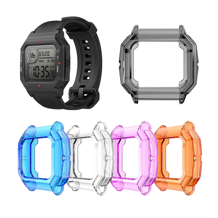 For Amazfit Neo TPU Half-pack Candy Color Protective Case(Transparent) - Watch Bands by buy2fix | Online Shopping UK | buy2fix