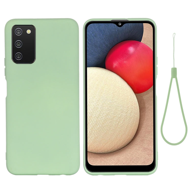 For Samsung Galaxy A03s (166.59mm) Pure Color Liquid Silicone Shockproof Full Coverage Case(Green) - Galaxy Phone Cases by buy2fix | Online Shopping UK | buy2fix