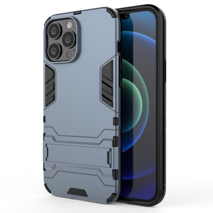 For iPhone 13 Pro Max PC + TPU Shockproof Protective Case with Invisible Holder (Navy Blue) - iPhone 13 Pro Max Cases by buy2fix | Online Shopping UK | buy2fix