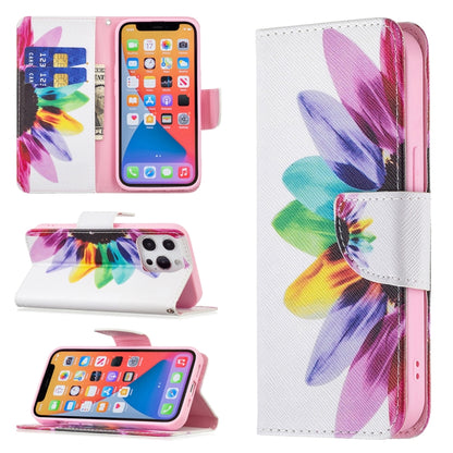 For iPhone 13 Colored Drawing Pattern Horizontal Flip Leather Case with Holder & Card Slots & Wallet(Sunflower) - iPhone 13 Cases by buy2fix | Online Shopping UK | buy2fix