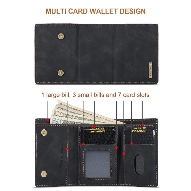 DG.MING M1 Series 3-Fold Multi Card Wallet  Back Cover Shockproof Case with Holder Function For iPhone XS Max(Black) -  by DG.MING | Online Shopping UK | buy2fix