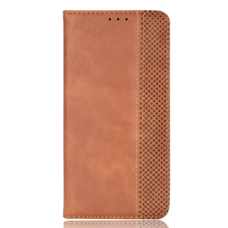 For Motorola Edge 20 Pro / Edge S Pro Magnetic Buckle Retro Crazy Horse Texture Horizontal Flip Leather Case with Holder & Card Slots & Photo Frame(Brown) - Motorola Cases by buy2fix | Online Shopping UK | buy2fix