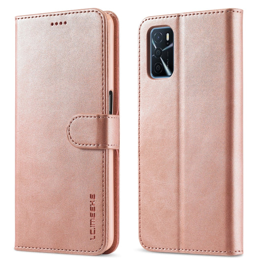 LC.IMEEKE Calf Texture Horizontal Flip Leather Case with Holder & Card Slots & Wallet For OPPO A16(Rose Gold) - OPPO Cases by LC.IMEEKE | Online Shopping UK | buy2fix