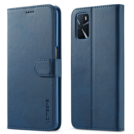 LC.IMEEKE Calf Texture Horizontal Flip Leather Case with Holder & Card Slots & Wallet For OPPO A16(Blue) - OPPO Cases by LC.IMEEKE | Online Shopping UK | buy2fix