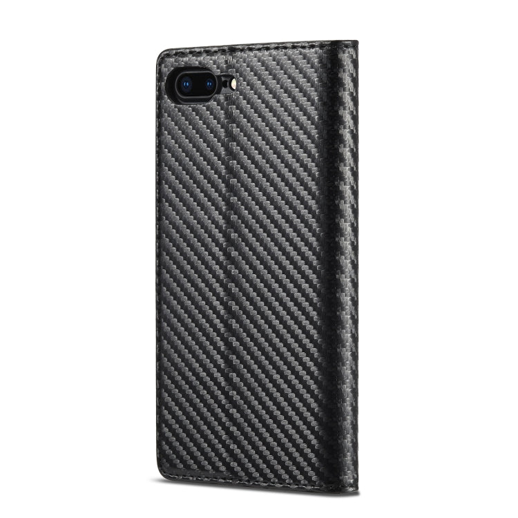 LC.IMEEKE Carbon Fiber PU + TPU Horizontal Flip Leather Case with Holder & Card Slot & Wallet For iPhone 7Plus / 8Plus(Vertical Black) - More iPhone Cases by LC.IMEEKE | Online Shopping UK | buy2fix