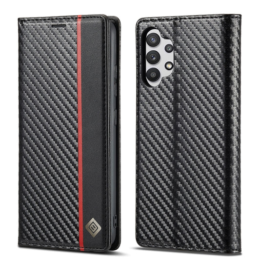 LC.IMEEKE Carbon Fiber PU + TPU Horizontal Flip Leather Case with Holder & Card Slot & Wallet For Samsung Galaxy A32 4G(Vertical Black) - Galaxy Phone Cases by LC.IMEEKE | Online Shopping UK | buy2fix