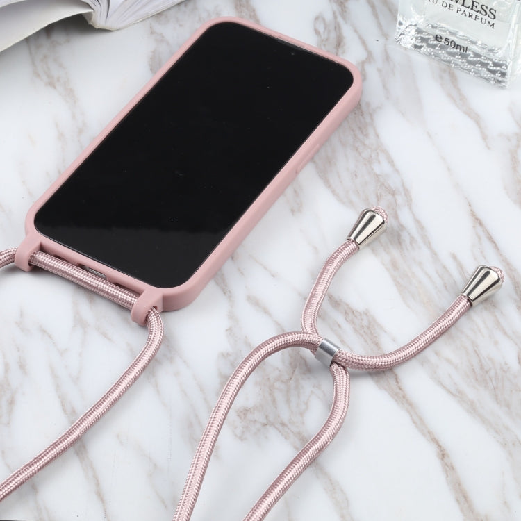 For iPhone 13 Pro Candy Colors TPU Protective Case with Lanyard (Rose Gold) - iPhone 13 Pro Cases by buy2fix | Online Shopping UK | buy2fix