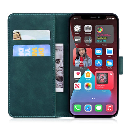 For iPhone 13 Pro Max Tiger Embossing Pattern Horizontal Flip Leather Case with Holder & Card Slots & Wallet (Green) - iPhone 13 Pro Max Cases by buy2fix | Online Shopping UK | buy2fix