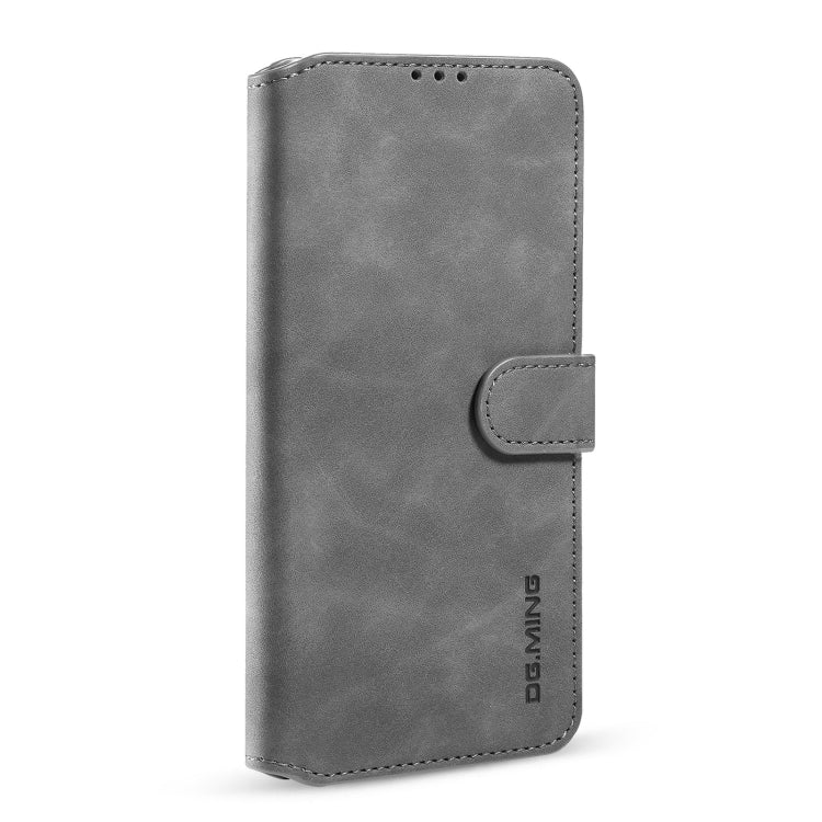 For iPhone 13 mini DG.MING Retro Oil Side Horizontal Flip Leather Case with Holder & Card Slots & Wallet (Grey) - iPhone 13 mini Cases by DG.MING | Online Shopping UK | buy2fix