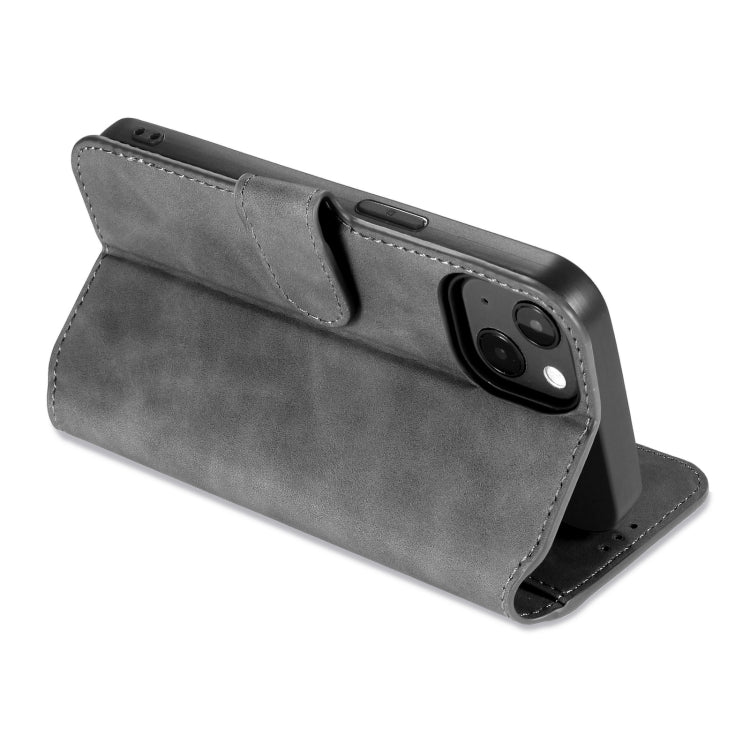 For iPhone 13 mini DG.MING Retro Oil Side Horizontal Flip Leather Case with Holder & Card Slots & Wallet (Grey) - iPhone 13 mini Cases by DG.MING | Online Shopping UK | buy2fix