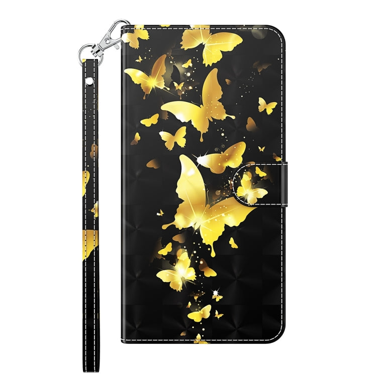 For Motorola Moto G30/G10/G20 3D Painting Pattern Horizontal Flip TPU + PU Leather Case with Holder & Card Slots & Wallet(Gold Butterflies) - Motorola Cases by buy2fix | Online Shopping UK | buy2fix