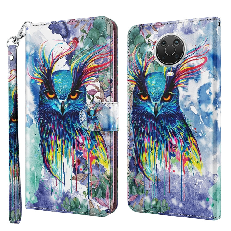 For Nokia G20 / G10 / 6.3 3D Painting Pattern Horizontal Flip TPU + PU Leather Case with Holder & Card Slots & Wallet(Watercolor Owl) - Nokia Cases by buy2fix | Online Shopping UK | buy2fix