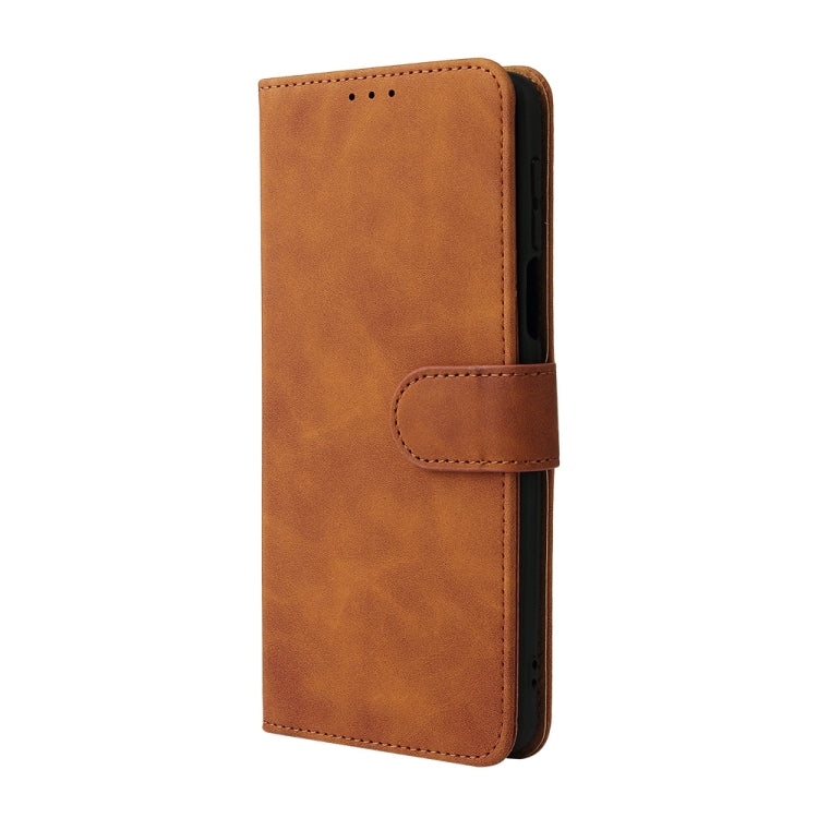 Solid Color Skin Feel Magnetic Buckle Horizontal Flip Calf Texture PU Leather Case with Holder & Card Slots & Wallet For Motorola Moto Edge 20 Pro(Brown) - Motorola Cases by buy2fix | Online Shopping UK | buy2fix