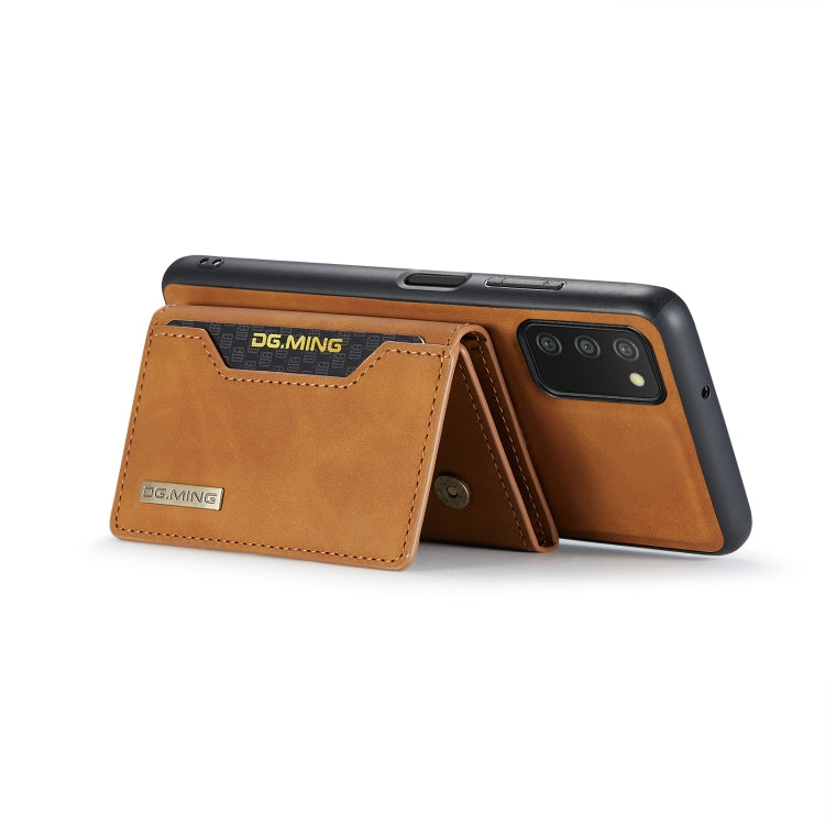 DG.MING M2 Series 3-Fold Multi Card Bag Back Cover Shockproof Case with Wallet & Holder Function For Samsung Galaxy A03s EU Version(Brown) - Galaxy Phone Cases by DG.MING | Online Shopping UK | buy2fix
