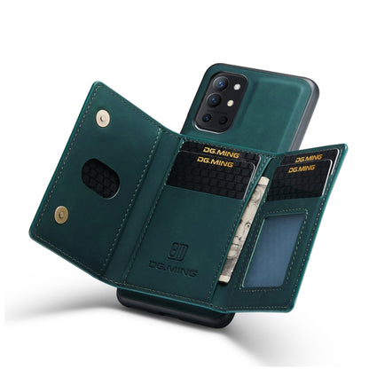 DG.MING M2 Series 3-Fold Multi Card Bag Back Cover Shockproof Case with Wallet & Holder Function For OnePlus 9R(Green) - OnePlus Cases by DG.MING | Online Shopping UK | buy2fix