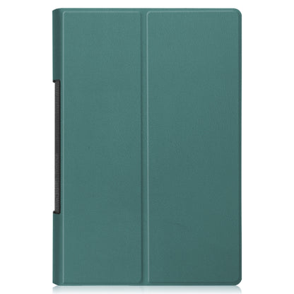 For Lenovo Yoga Tab 11 / YT-J706X Custer Texture Horizontal Flip PU Leather Case with Holder & Sleep / Wake-up Function(Dark Green) - Lenovo by buy2fix | Online Shopping UK | buy2fix