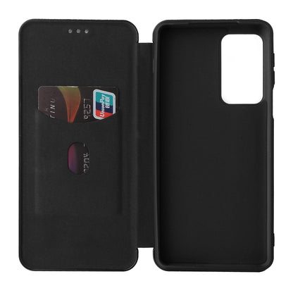 For Motorola Edge 20 Pro Carbon Fiber Texture Horizontal Flip TPU + PC + PU Leather Case with Card Slot(Black) - Motorola Cases by buy2fix | Online Shopping UK | buy2fix