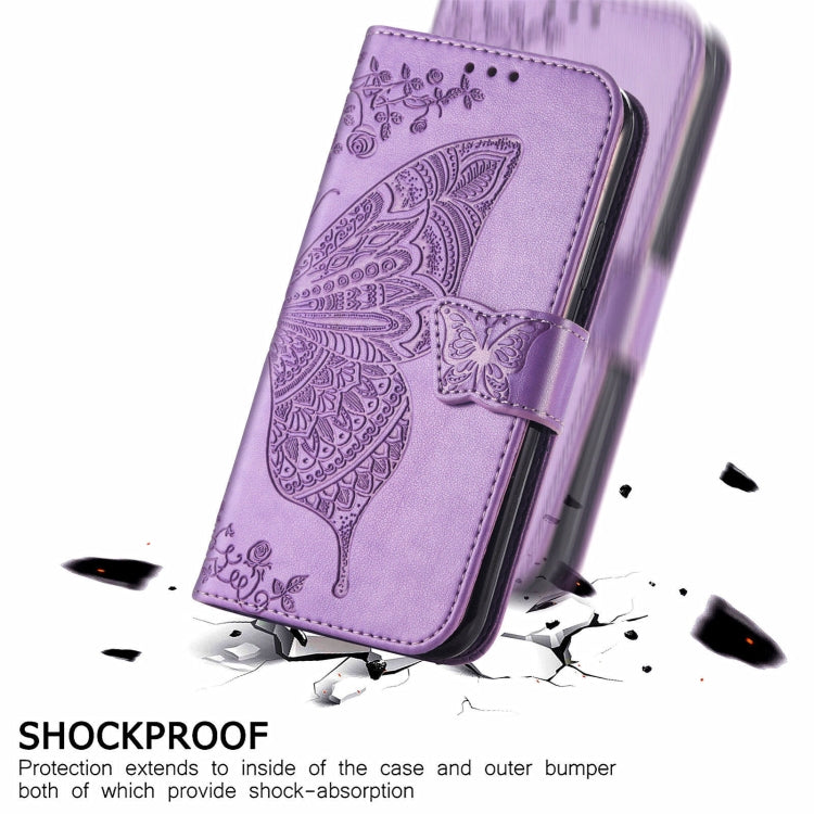 Butterfly Love Flowers Embossed Horizontal Flip Leather Case with Holder & Card Slots & Wallet & Lanyard For ZTE Blade A51(Light Purple) - ZTE Cases by buy2fix | Online Shopping UK | buy2fix