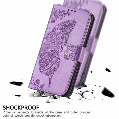 Butterfly Love Flowers Embossed Horizontal Flip Leather Case with Holder & Card Slots & Wallet & Lanyard For ZTE Blade A71(Light Purple) - ZTE Cases by buy2fix | Online Shopping UK | buy2fix