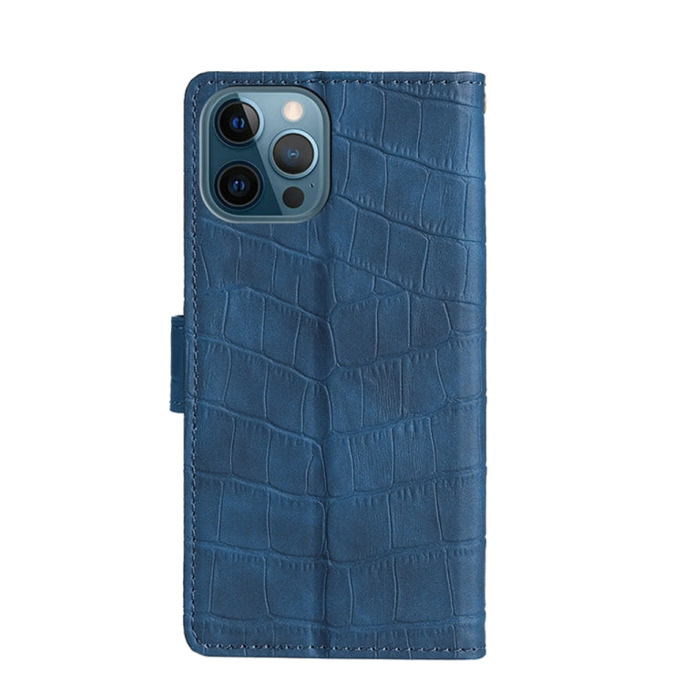 For iPhone 13 Pro Max Skin Feel Crocodile Texture Magnetic Clasp Horizontal Flip PU Leather Case with Holder & Card Slots & Wallet (Blue) - iPhone 13 Pro Max Cases by buy2fix | Online Shopping UK | buy2fix