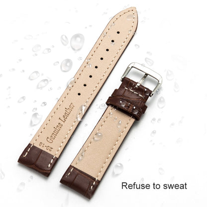 18mm Two-layer Cowhide Leather Bamboo Joint Texture Watch Band(White) - Watch Bands by buy2fix | Online Shopping UK | buy2fix