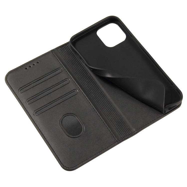 For iPhone 13 Calf Texture Magnetic Horizontal Flip Leather Case with Holder & Card Slots & Wallet(Black) - iPhone 13 Cases by buy2fix | Online Shopping UK | buy2fix